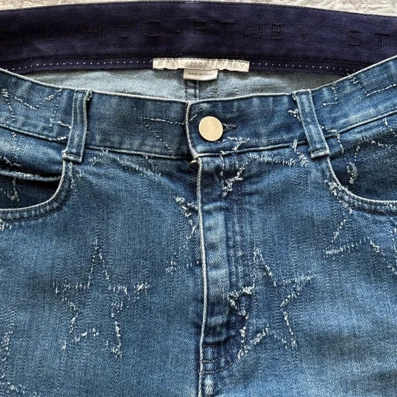 Stella McCartney Blue Star Embroidered Jeans - Picture 1 of 7